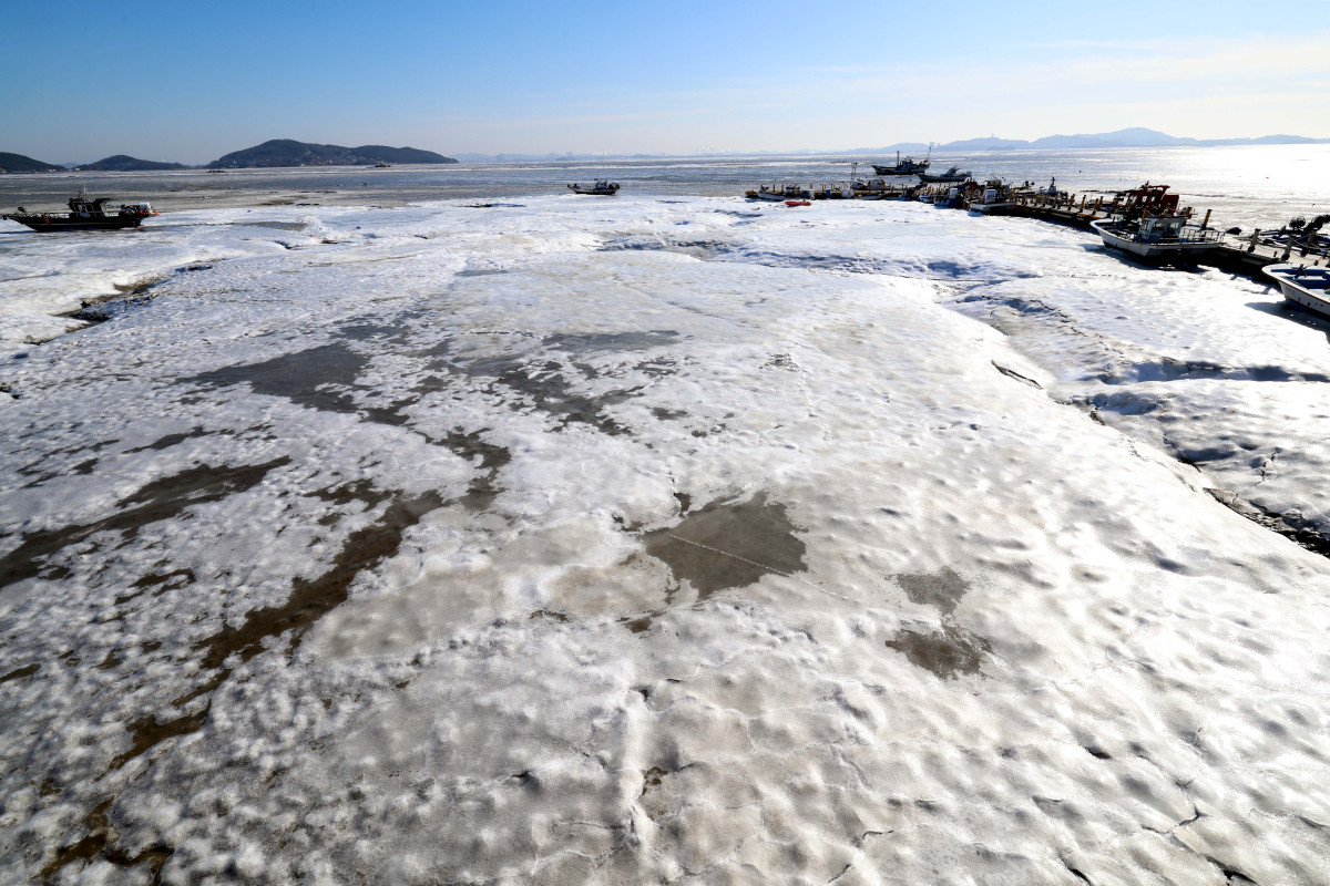 ▲절기상 대한(大寒)이자 서울 아침 최저기온이 영하 13도를 기록하는 등 전국에 한파특보가 내려진 20일 인천 강화군 분오리항 앞바다가 얼어붙어 있다. 신태현 기자 holjjak@