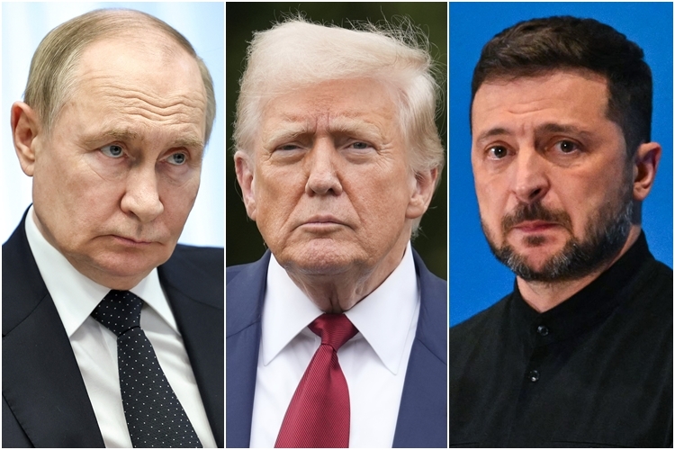 ▲그린란드 병합을 놓고 미국과 유럽연합(EU) 사이에 외교 갈등이 확산하는 가운데 미국 주도의 우크라이나 전쟁 종전협상은 사실상 교착 상태에 빠졌다. 사진 왼쪽부터 블라디미르 푸틴 러시아 대통령, 도널드 트럼프 미국 대통령, 볼로디미르 젤린스키 우크라이나 대통령.  (AFP연합뉴스)