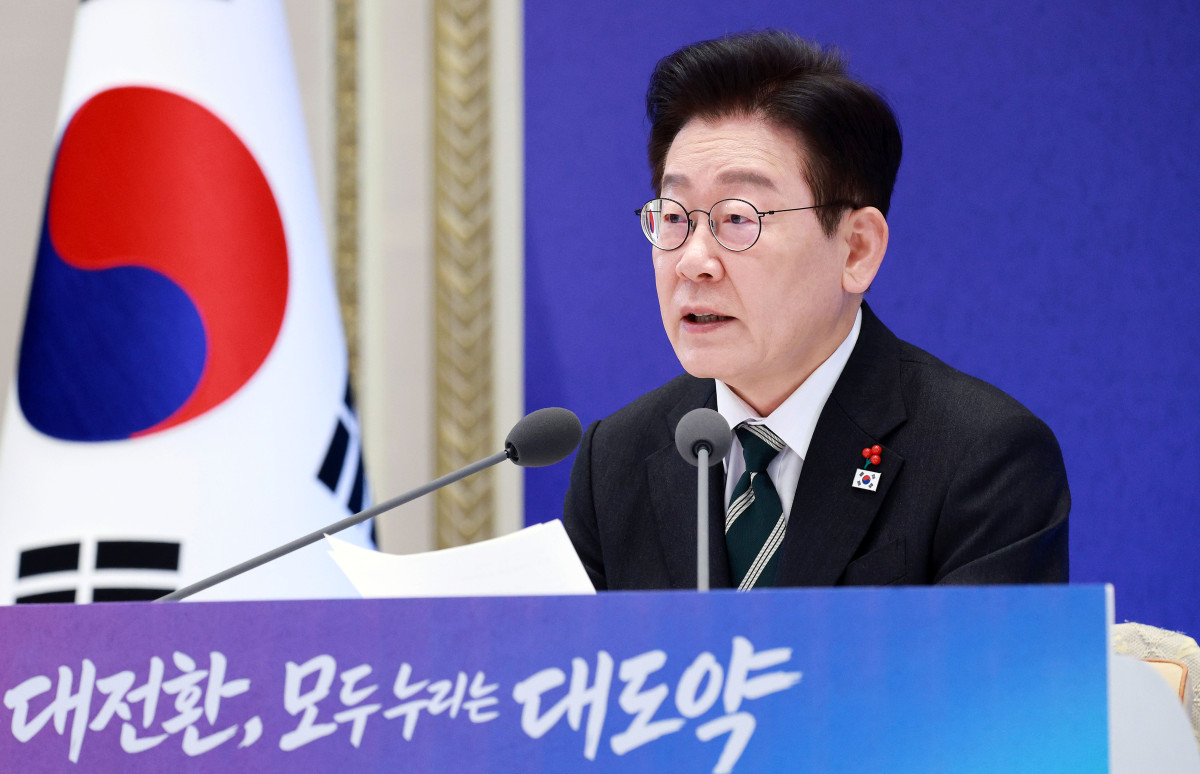 ▲이재명 대통령이 21일 청와대 영빈관에서 열린 2026년 신년 기자회견에서 발언하고 있다. (사진=뉴시스)