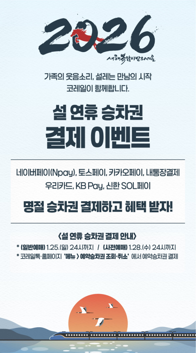 ▲설 결제 프로모션 이미지. (사진제공=한국철도공사)