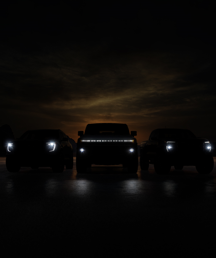 ▲GMC 신형 모델 3종 티저. (사진=GMC)