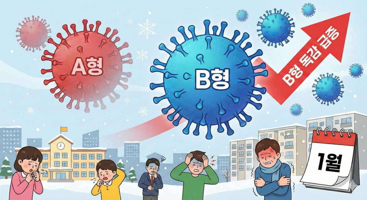 ▲B형 독감 유행…A형 독감 차이점·예방접종·치료제·재감염 총정리 (출처=제미나이 나노바나나 AI 생성)