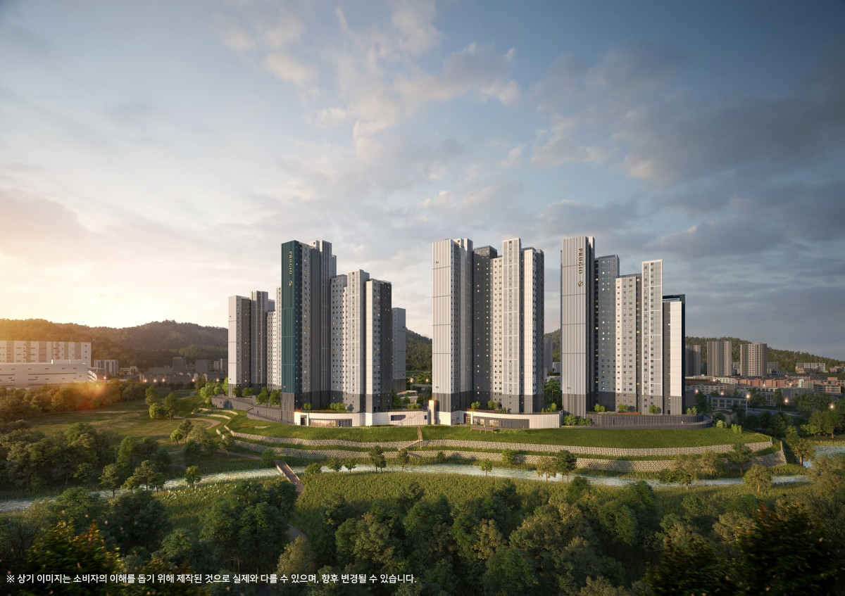 ▲용인 푸르지오 원클러스터파크 투시도. (사진제공=대우건설)