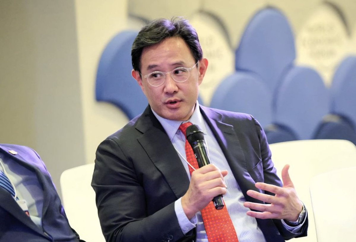 ▲최윤범 고려아연 회장이 21일 열린 핵심광물 분야의 전략적 파트너십과 투자 세션에 공식 연사로 나서 발언하고 있다. (자료제공=고려아연)