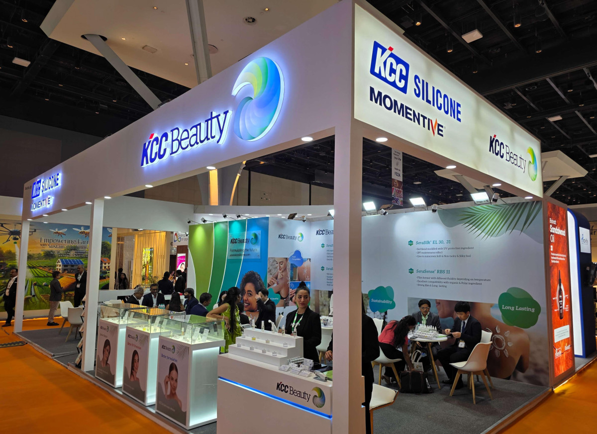 ▲2025년 HPCI India 전시회에 참가한 KCC실리콘(KCC Beauty) 부스 전경. (사진제공=KCC)