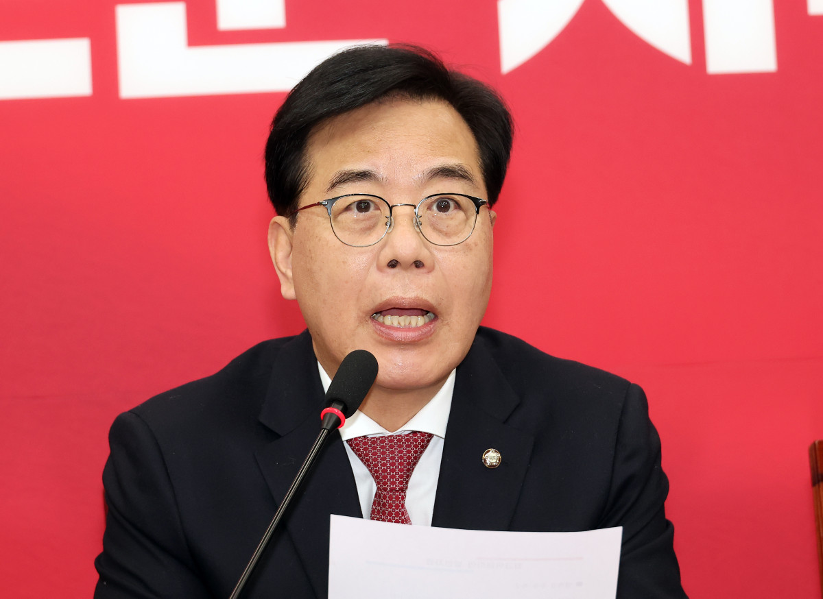 ▲국민의힘 송언석 원내대표가 26일 국회에서 열린 최고위원회의에서 발언하고 있다. (연합뉴스)