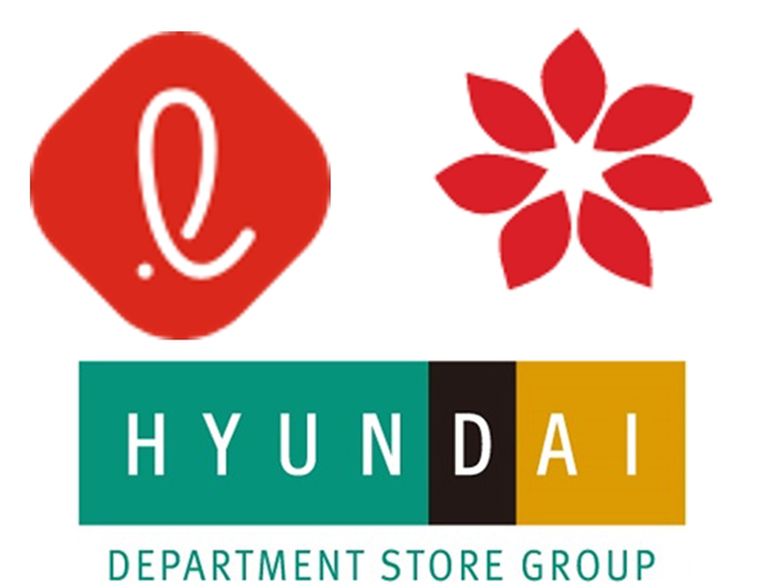 ▲(왼쪽 위부터 시계방향으로) 롯데그룹, 신세계그룹, 현대백화점그룹 CI (이투데이DB)