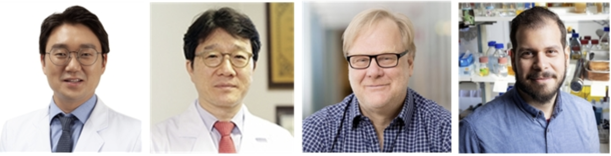 ▲(왼쪽부터) 김용균 한림대성심병원 감염내과 교수, 김양수 서울아산병원 감염내과 교수, 댄 안데르손 스웨덴웁살라대학교 의학생화학·미생물학과 교수, 니콜라오스 카발로포울로스 스웨덴웁살라대학교 연구원 (사진제공=한림대학교성심병원)