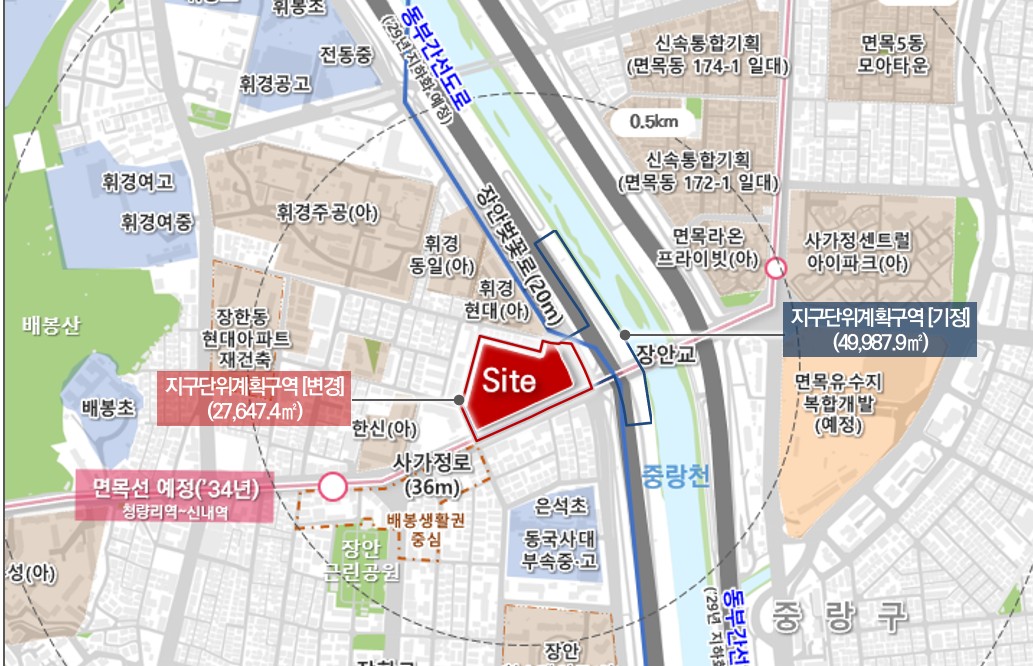 ▲동부화물터미널 복합개발 사업 위치도 (서울시)