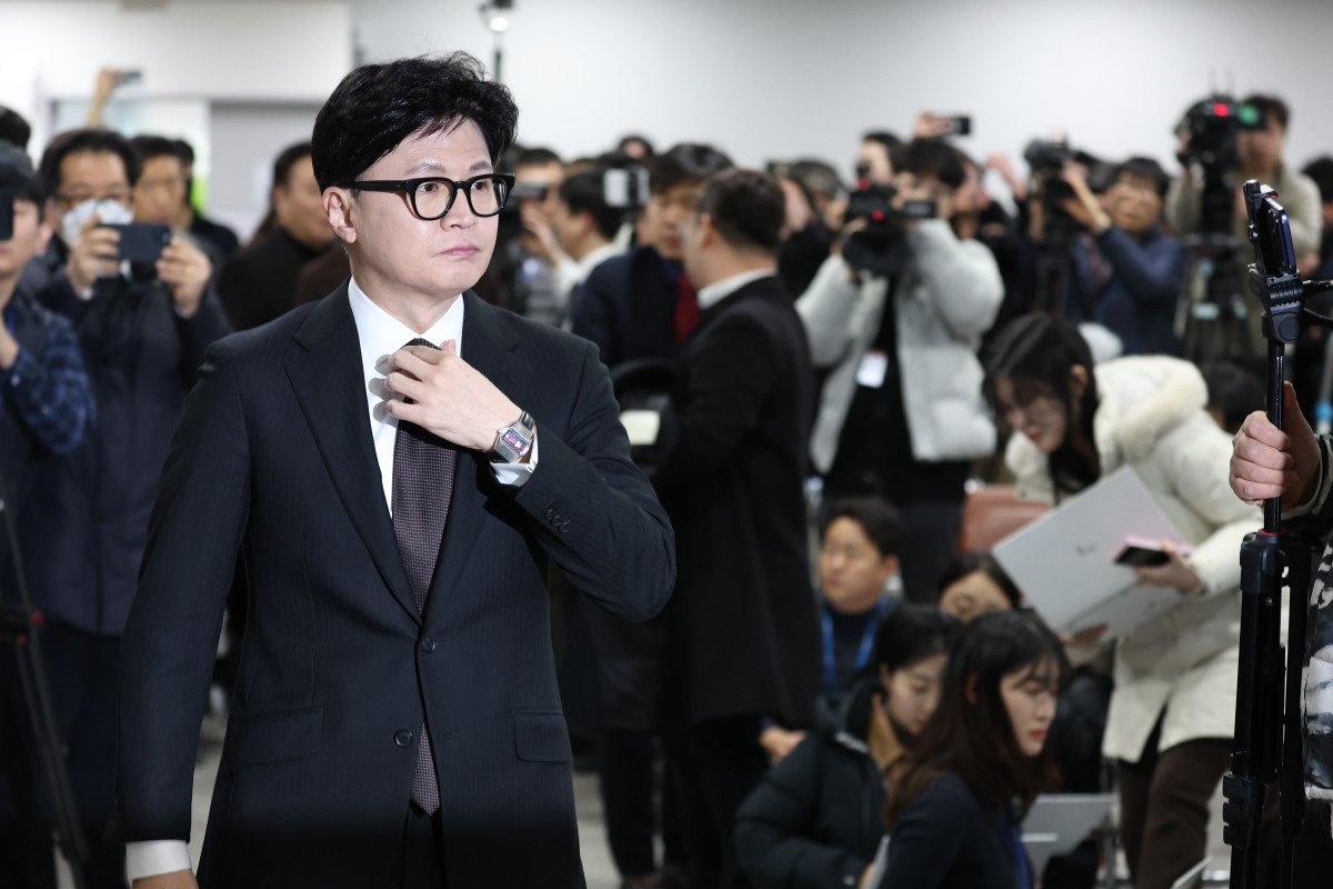 ▲국민의힘에서 제명된 한동훈 전 대표가 29일 국회 소통관에서 제명 결정과 관련해 기자회견을 하기 위해 입장하고 있다.  (연합뉴스)