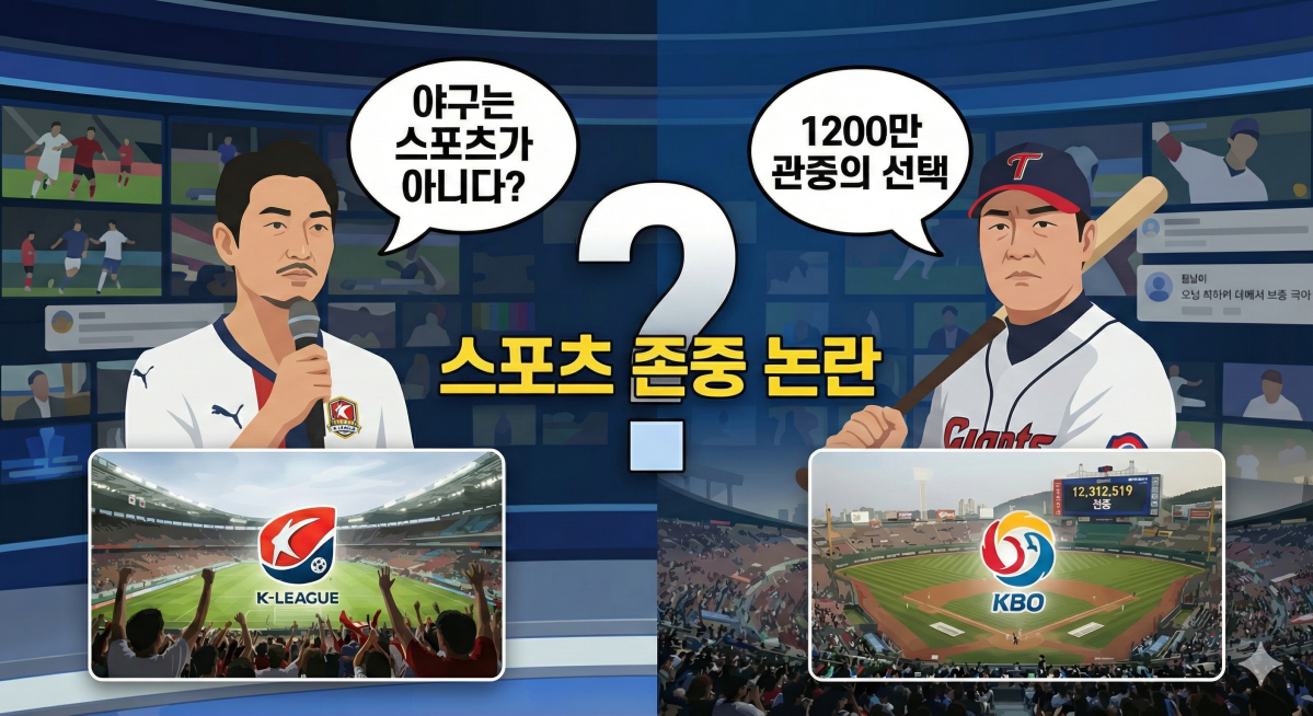 ▲야구는 스포츠가 아니다?…JTBC '예스맨' 김남일 발언 논란 (출처=제미나이 나노바나나 편집 이미지)