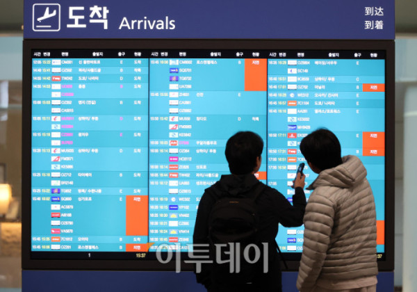 ▲인천공항이 개항 이후 역대 일일 여객 최다 기록을 경신했다. 6일 인천국제공항공사에 따르면 4일 일일 여객 수가 잠정치 기준 23만9530명을 기록해 하계 성수기였던 2019년 8월 4일의 기존 최다 기록(23만4171명)을 넘어섰다. 국가별로는 중국 노선이 무비자 입국 시행과 내국인 관광 수요 확대가 맞물리며 전년 대비 49.2%로 가장 높은 증가율을 보였다. 이날 인천국제공항 출국장이 여행객들로 붐비고 있다. 고이란 기자 photoeran@ (이투데이DB)