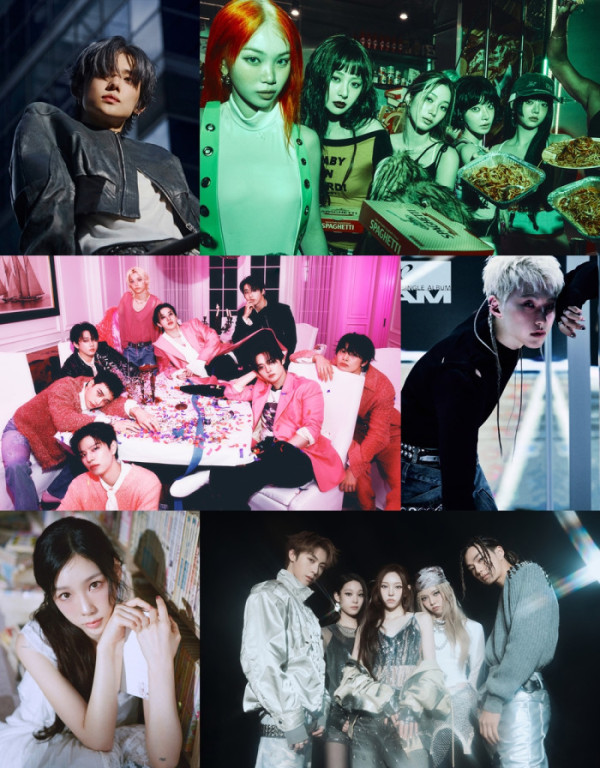 ▲연준, 르세라핌, 스트레이 키즈, 호시, 태연, 올데이 프로젝트(사진제공=각 소속사)