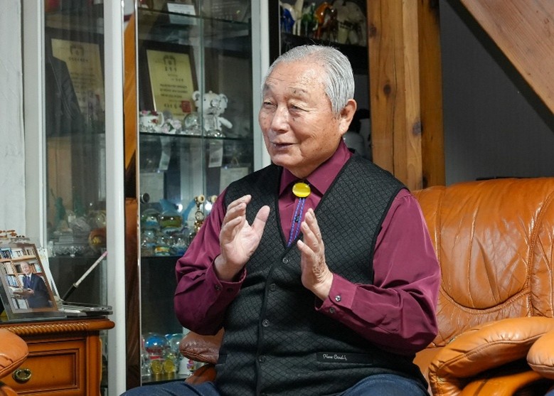 ▲'강한수 장학회'의 강삼병 회장 (사진제공=에쓰오일)