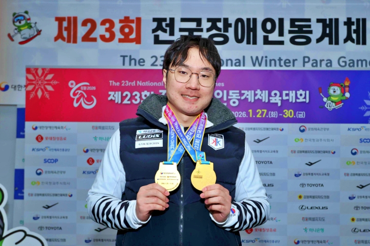 ▲제23회 전국장애인동계체전에서 2관왕을 차지한 이제혁 선수. (사진=CJ대한통운)