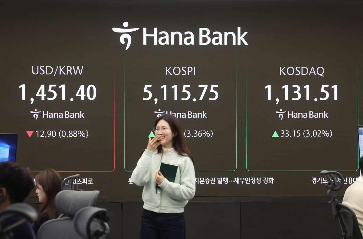 ▲3일 서울 중구 하나은행 딜링룸 (연합뉴스)