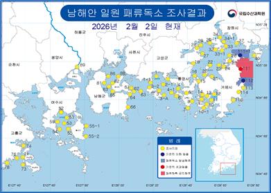 ▲패류독소 조사 결과 (국립수산과학원)
