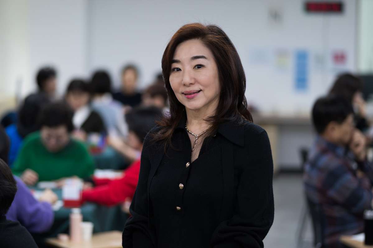 ▲지난 4일 열린 ‘회원의 날’ 대회 현장에서 만난 김혜영 한국브리지협회 회장.(이준호 기자)