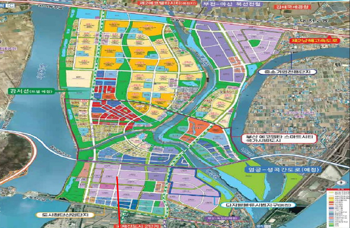 ▲부산시 강서구 에코델타시티 1단계 산업용지 중 122만6446㎡(37만1000평)이 기회발전특구로 신규 지정된다.   (사진제공=부산시)