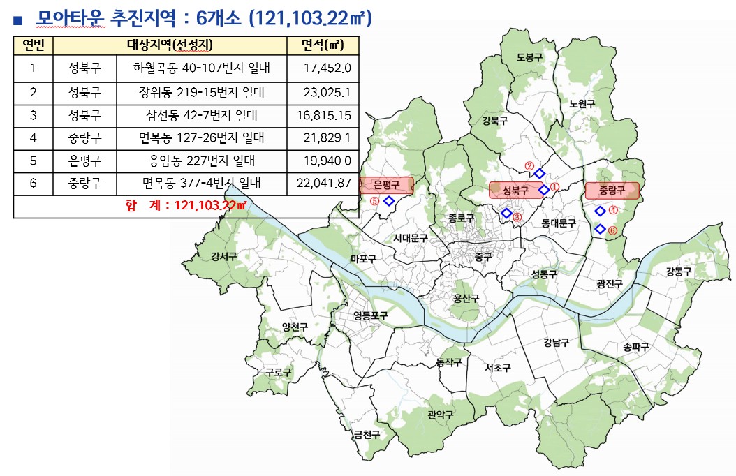 ▲토지거래허가구역 지정 위치 (서울시)