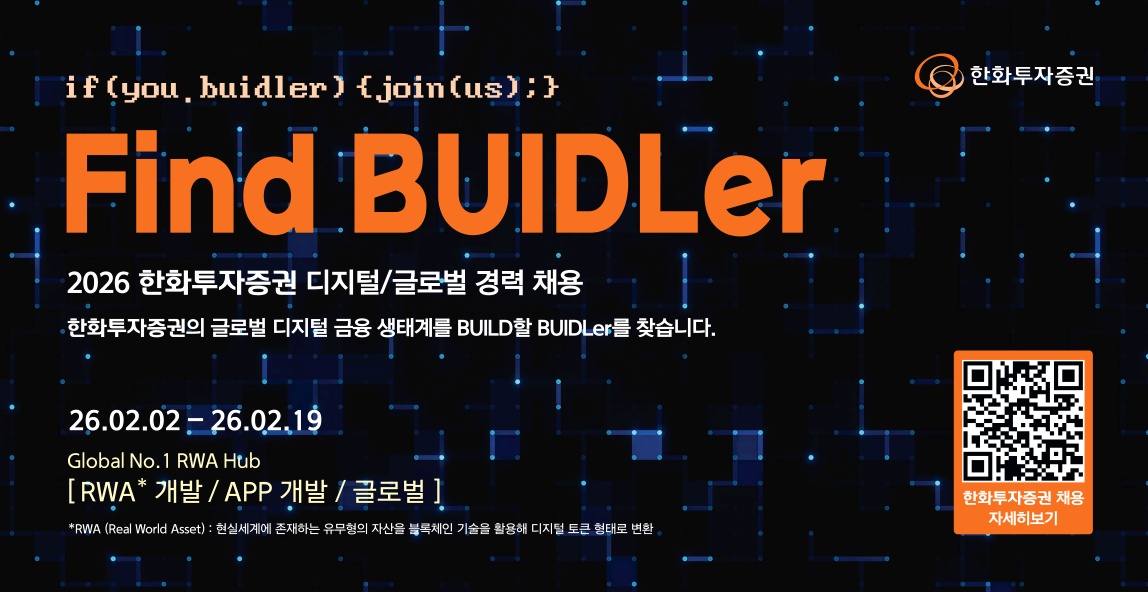 ▲한화투자증권이 디지털·글로벌 인재 경력 채용을 실시한다.  (출처=한화투자증권)