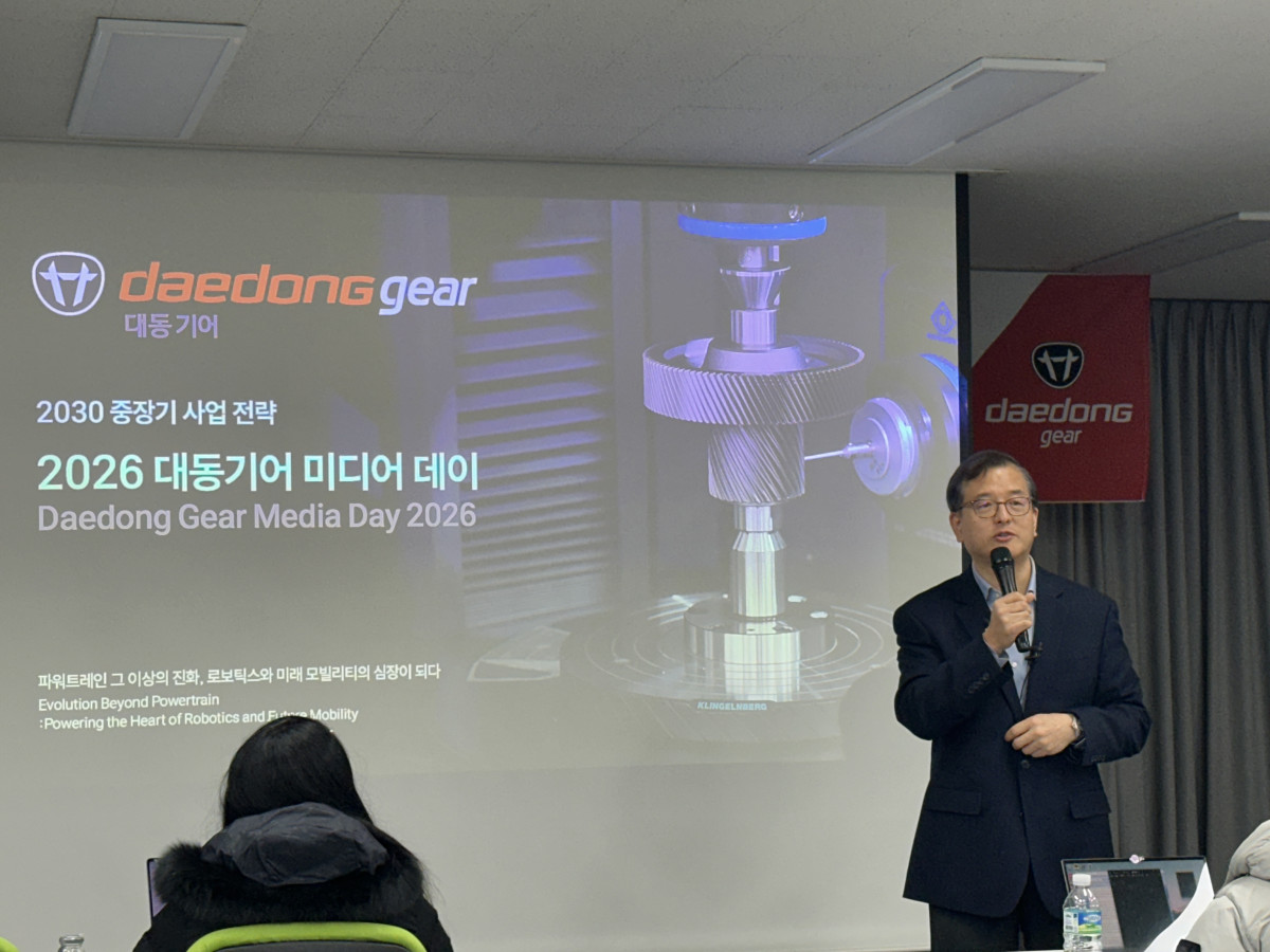 ▲서종환 대동기어 대표가 4일 경남 사천 대동기어 본사에서 기자 간담회를 진행하고 있다. (서이원 기자 @iwonseo96)