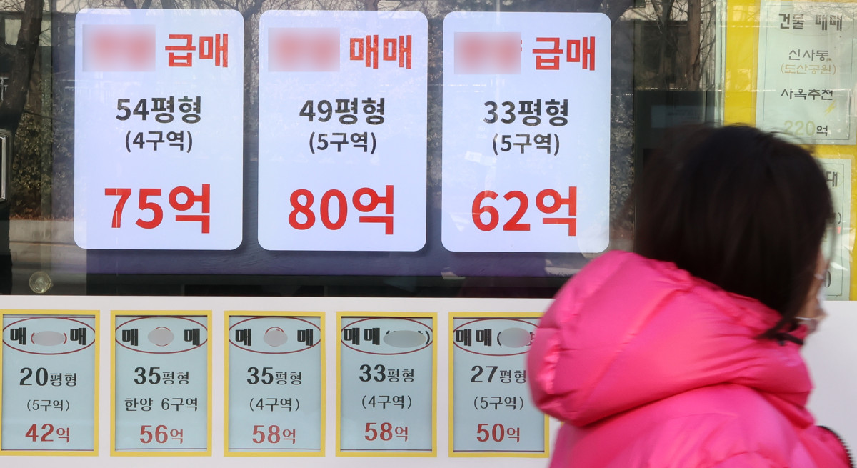 ▲서울 강남구 한 부동산 중개업소 앞에 급매물 안내문이 붙어 있다. (사진제공=연합뉴스)