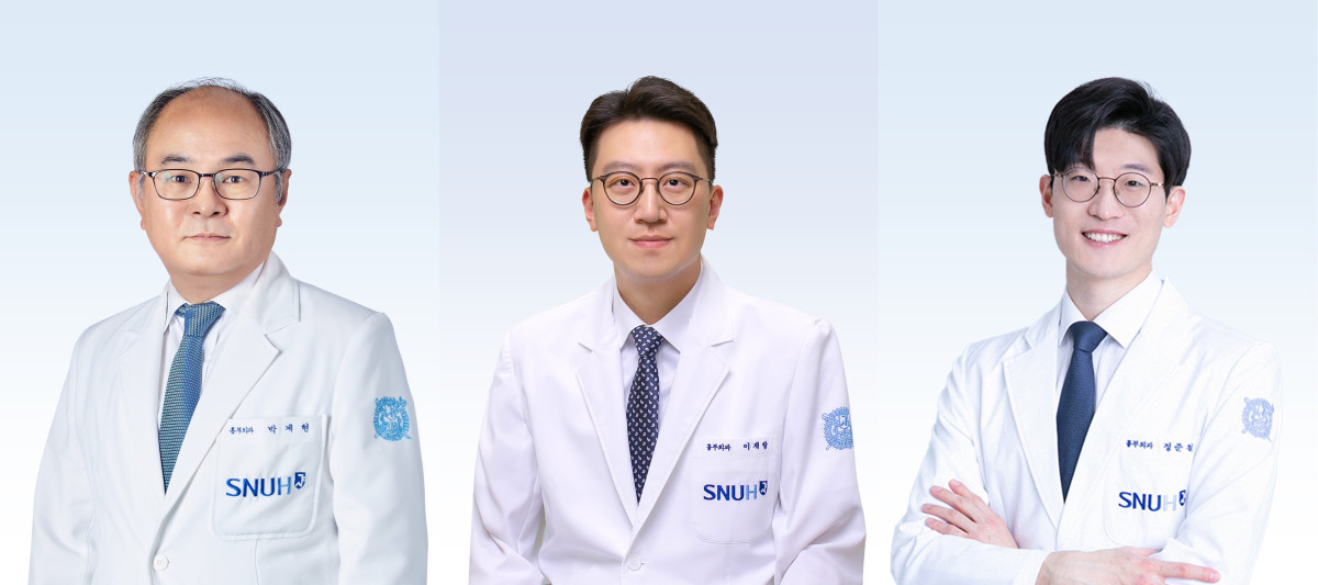 ▲(왼쪽부터) 박계현·이재항·정준철 분당서울대병원 심장혈관흉부외과 교수 (사진제공=분당서울대병원)