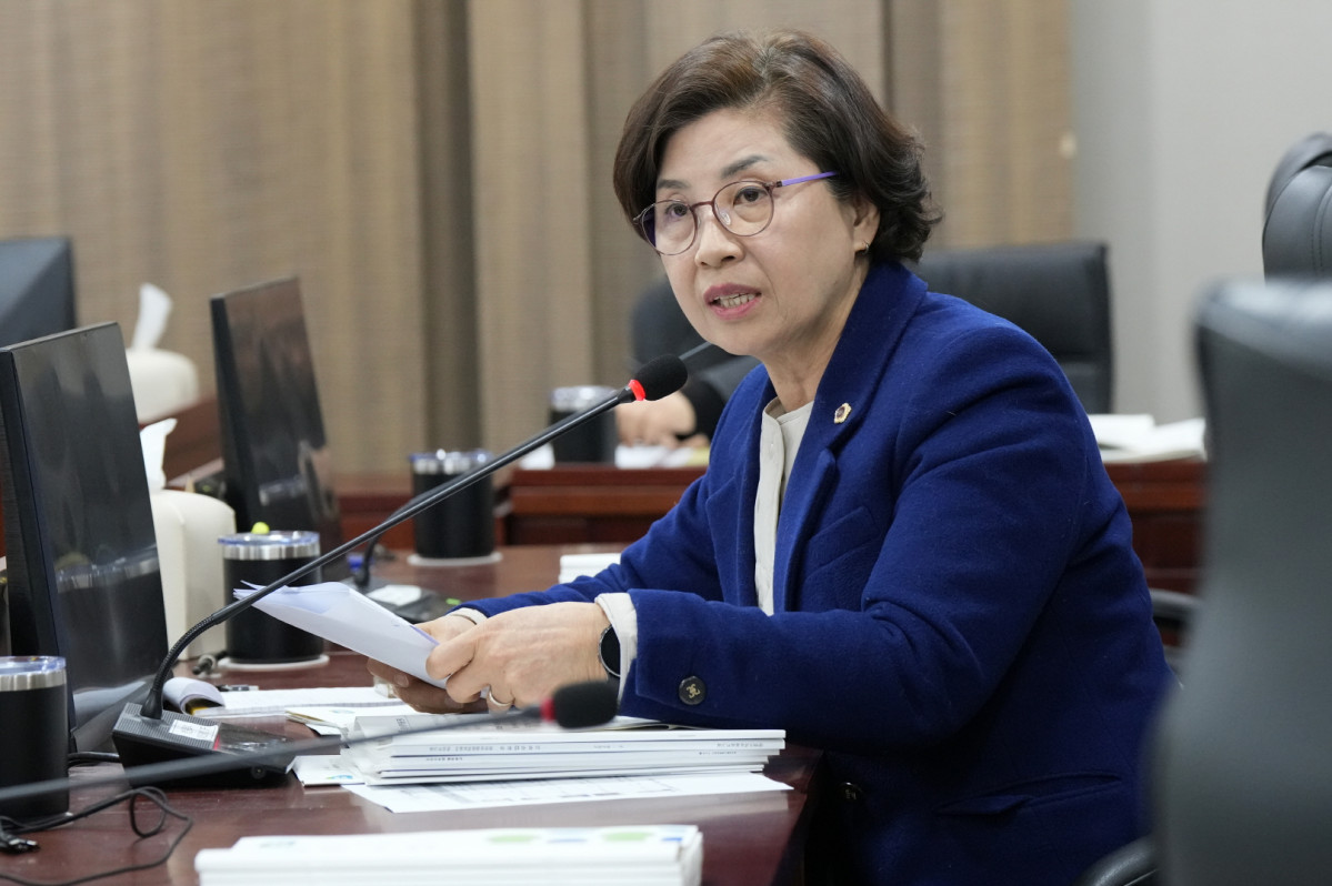 ▲김미숙 경기도의회 미래과학협력위원회 의원(더불어민주당, 군포3)이 6일 제388회 임시회 AI국 업무보고에서 AI기본법 전면 시행을 앞두고 경기도가 전담 대응 구조조차 갖추지 못한 채 무대책으로 일관하고 있다며 도내 기업과 공공기관을 대상으로 한 상담·지원 창구와 원스톱 대응체계를 조속히 마련할 것을 강력히 촉구하고 있다. (경기도의회)