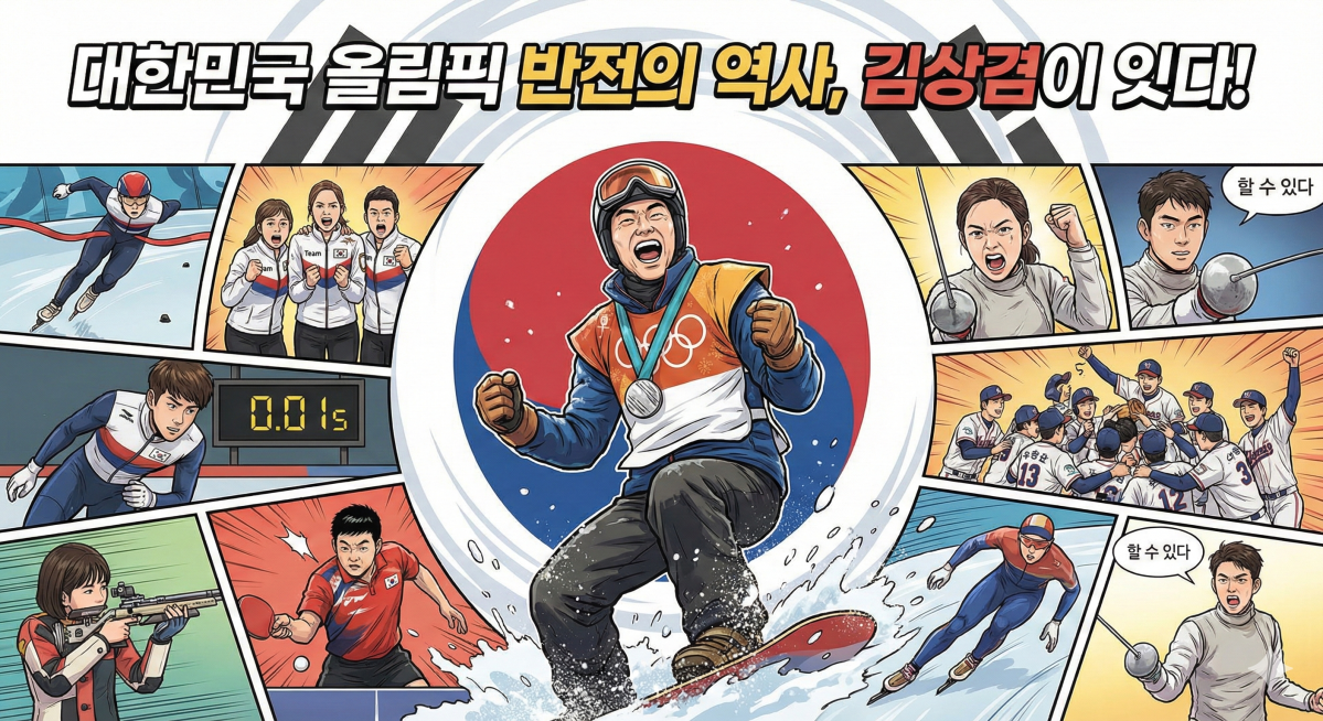 ▲김상겸 깜짝 금메달…반전의 역대 메달리스트는? [2026 동계올림픽] (출처=제미나이 나노바나나 AI 기반 편집 이미지)