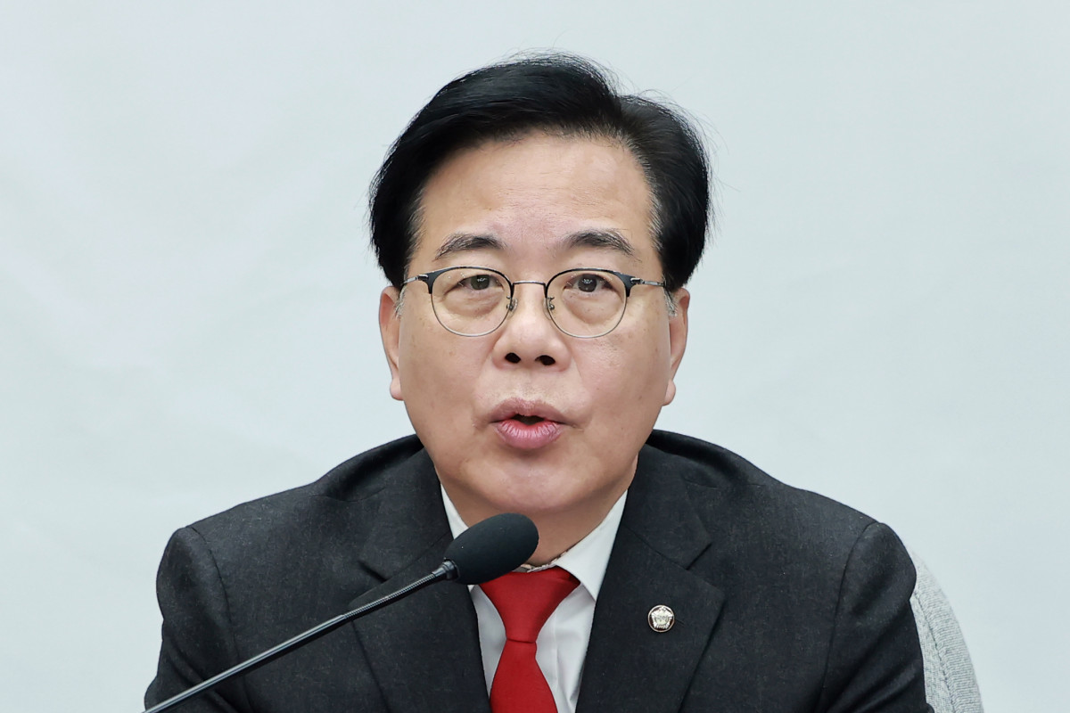 ▲국민의힘 송언석 원내대표가 10일 국회에서 열린 원내대책회의에 참석해 발언하고 있다.  (연합뉴스)