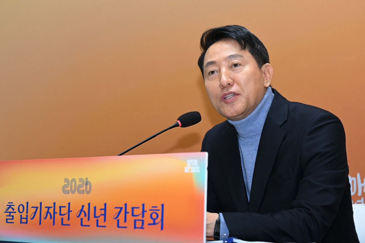 ▲오세훈 서울시장이 10일 서울 중구 서울시청에서 ‘2026년 출입기자단 신년 간담회’를 갖고 있다. 신태현 기자 holjjak@