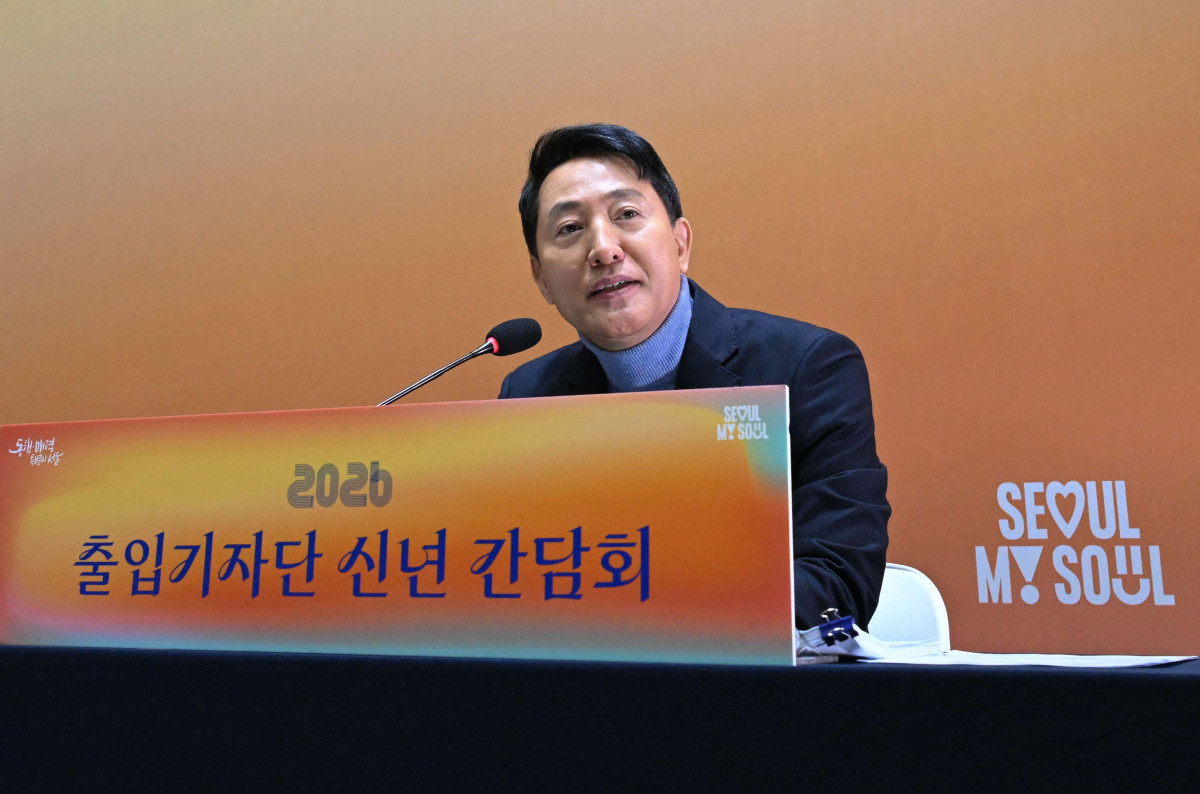 ▲오세훈 서울시장이 10일 서울 중구 서울시청에서 ‘2026년 출입기자단 신년 간담회’를 갖고 있다. 신태현 기자 holjjak@