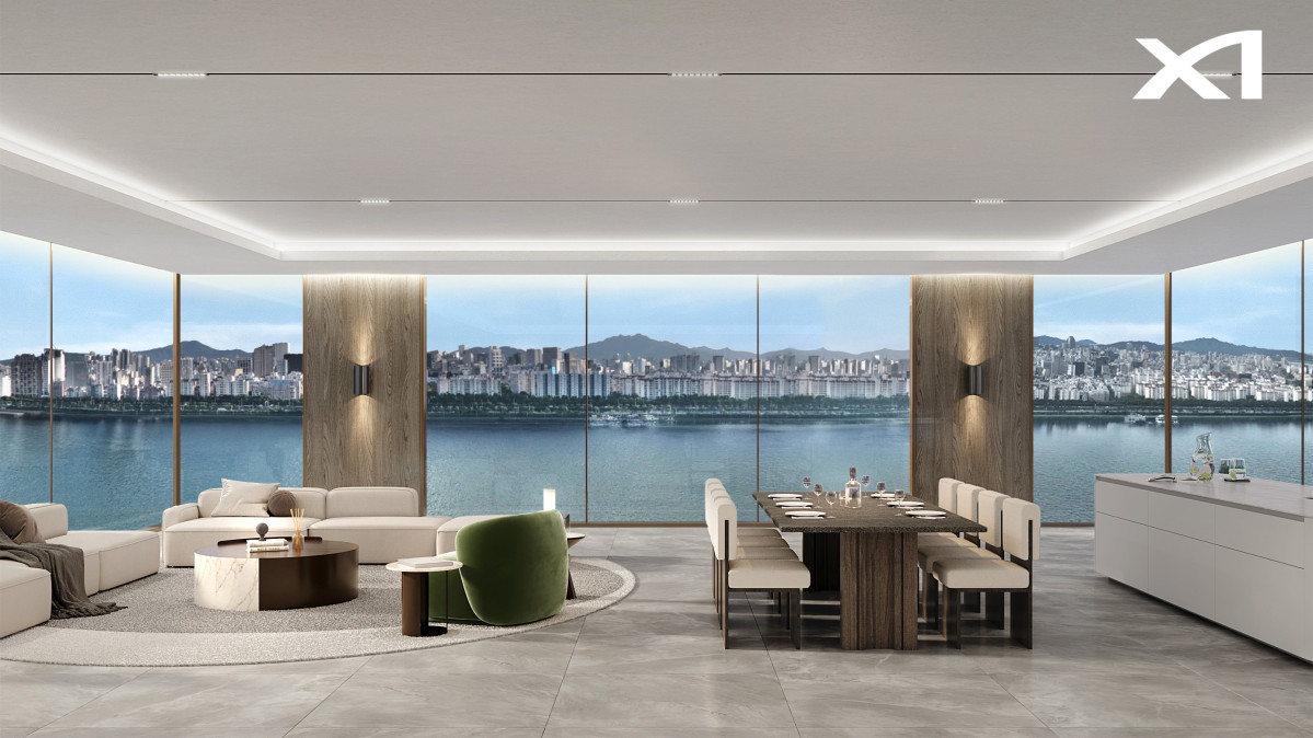 ▲GS건설 자이(Xi)가 특허 출원한 ‘파노라마 조망 가능한 구조’ 설계 적용된 예시 이미지 (GS건설 제공)