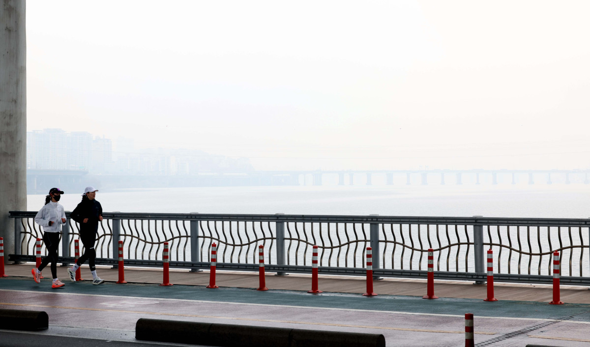 ▲온화한 날씨 속에 초미세먼지가 말썽이다. 서울과 경기, 영서 지방에 올해 들어 처음으로 미세먼지 비상저감조치가 내려진 13일 서울 잠수교에서 바라본 도심이 뿌옇다. (신태현 기자 holjjak@)