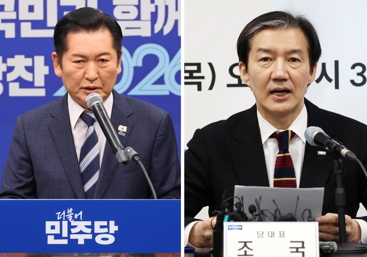 ▲정청래 더불어민주당 대표가 22일 서울 여의도 국회에서 긴급기자회견을 열고 조국혁신당에 합당 제안을 하고 있다. (사진=뉴시스)