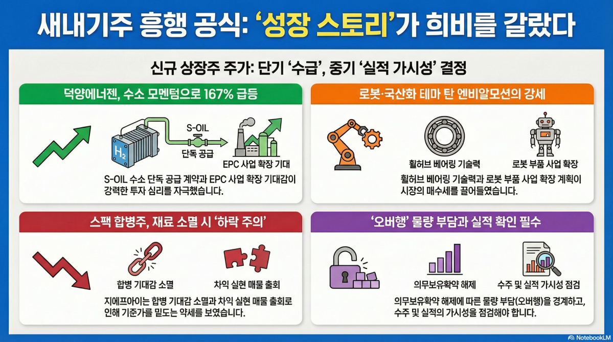 불장에 새내기 주도 달린다…스팩합병 2종목은 희비 갈려
