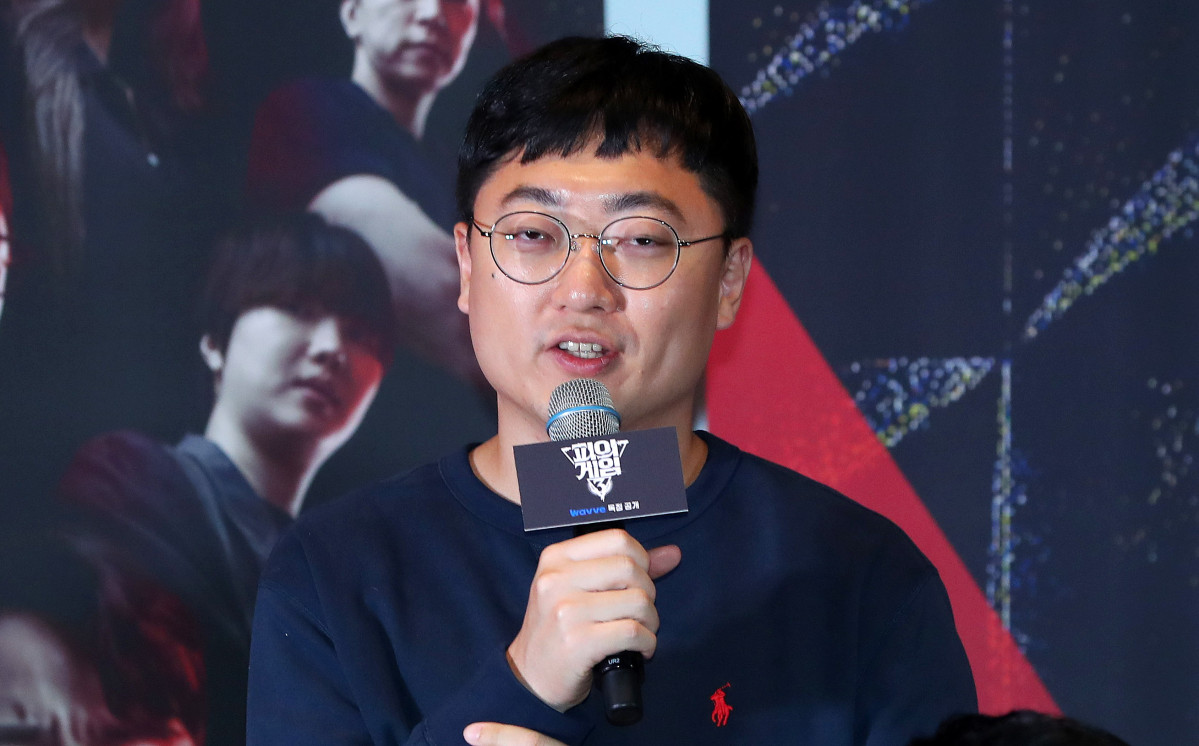▲방송인 충추맨이 2024년 11월 12일 오후 서울 성동구 메가박스 성수에서 열린 웨이브 오리지널 '피의 게임' 시즌3 제작발표회에서 인사말을 하고 있다. (사진=뉴시스)