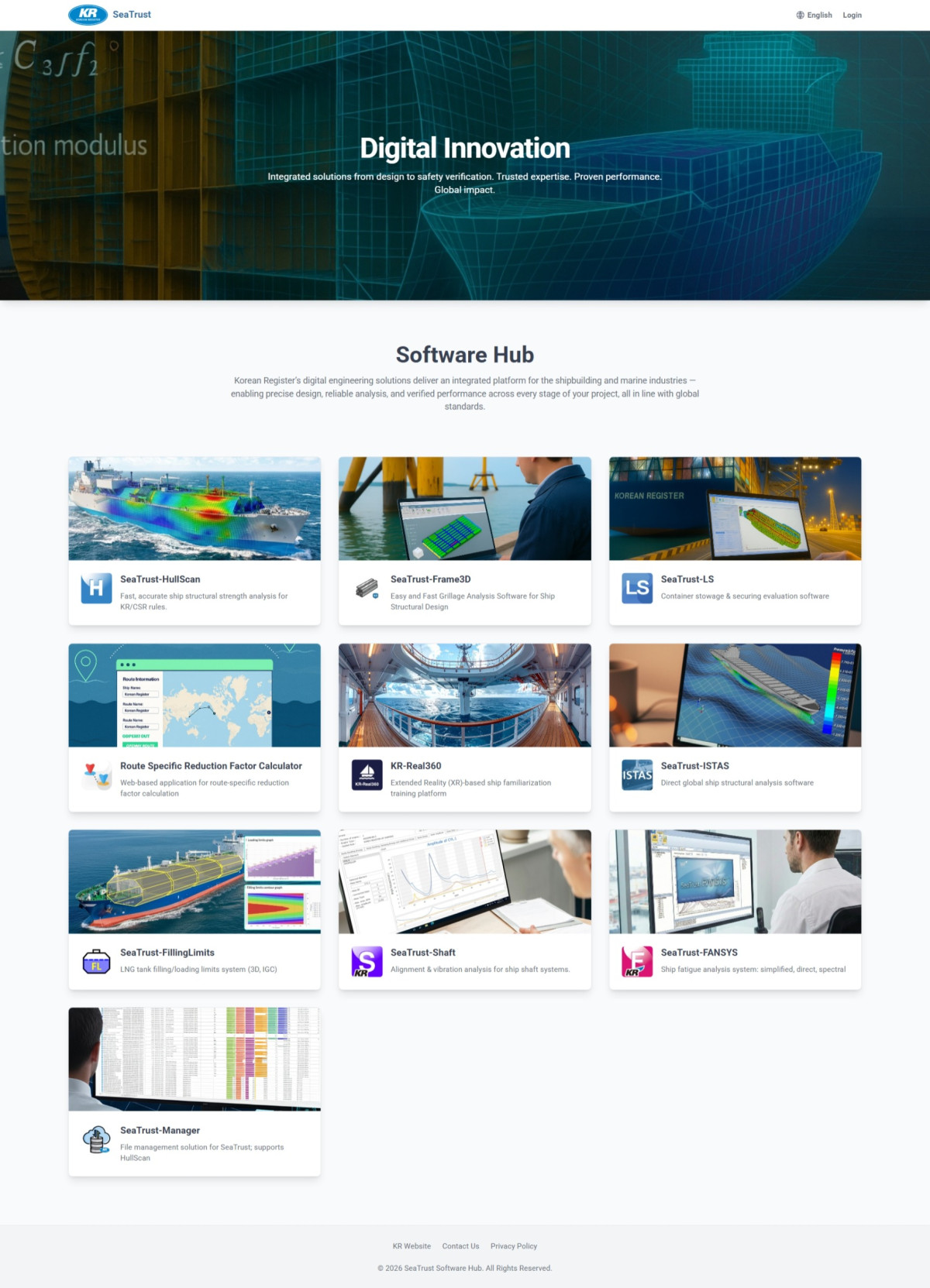 ▲SeaTrust Software Hub 홈페이지 (사진제공=한국선급)