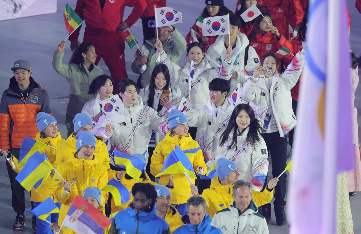 ▲동계올림픽 폐회식 입장하는 대한민국 선수단 (연합뉴스)