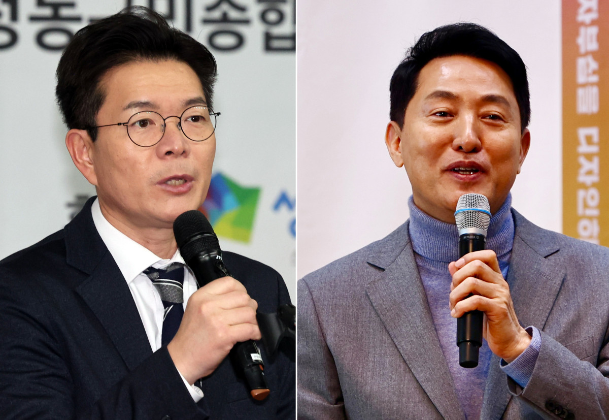 ▲정원오 성동구청장(왼쪽)과 오세훈 서울시장의 모습. (사진=뉴시스)