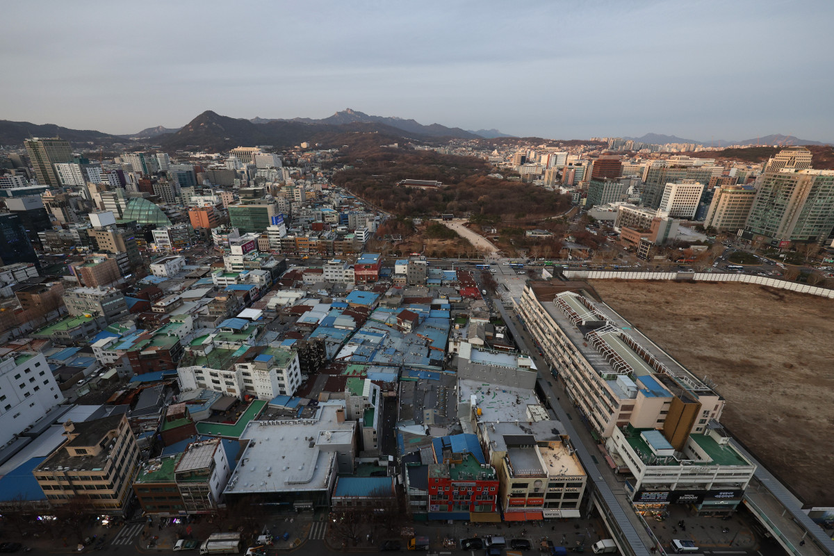 ▲서울 종로구 종묘와 세운4구역의 모습 (사진=뉴시스)