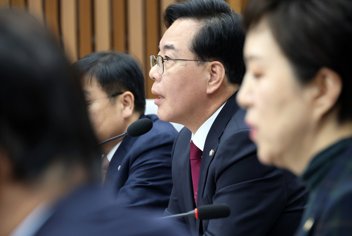 ▲국민의힘 송언석 원내대표가 24일 국회에서 열린 원내대책회의에서 모두발언을 하고 있다. (연합뉴스)