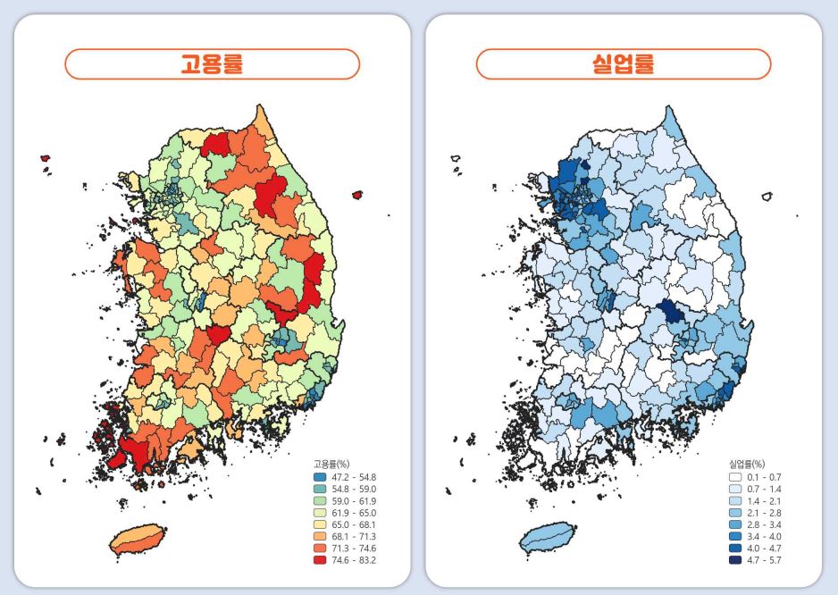 ▲고용률, 실업률 (국가데이터처)
