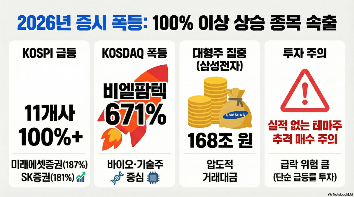 올해 코스피 100% 이상 상승 종목 11개...코스닥선 670% '폭등' 종목도