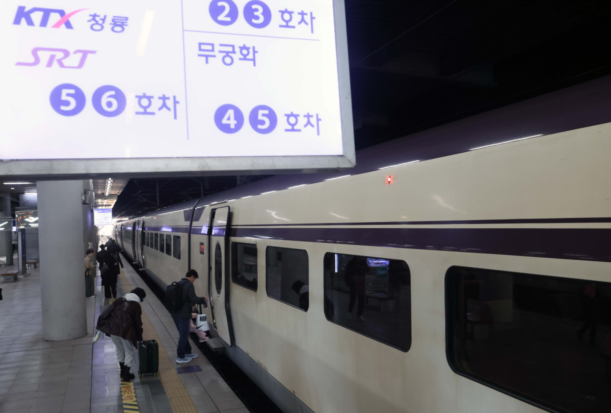 ▲KTX와 SRT의 통합을 앞두고 하루 한 번 KTX차량이 수서역에서, SRT차량이 서울역에서 부산역을 오가는 시범 교차운행이 시작된 25일 서울역에서 승객들이 부산행 SRT에 오르고 있다. 신태현 기자 holjjak@