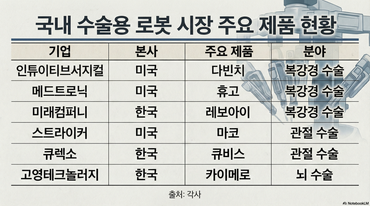 ‘다빈치’·‘휴고’글로벌 수술로봇 각축전…틈새 노리는 국산 제품