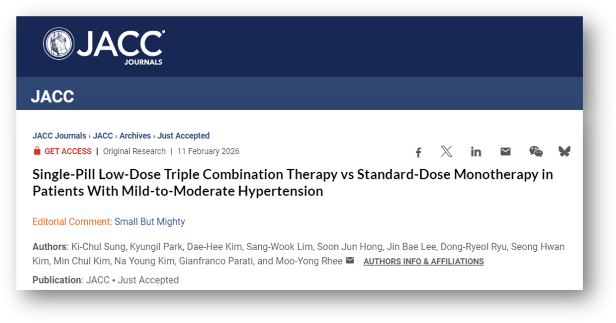 한미약품, ‘아모프렐’ 3상 美심장학회 저널 JACC 게재