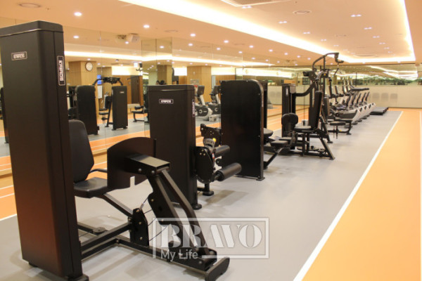 ▲‘KB 골든라이프케어 평창 카운티’ 피트니스 내부 모습. 서지희 기자 jhsseo@