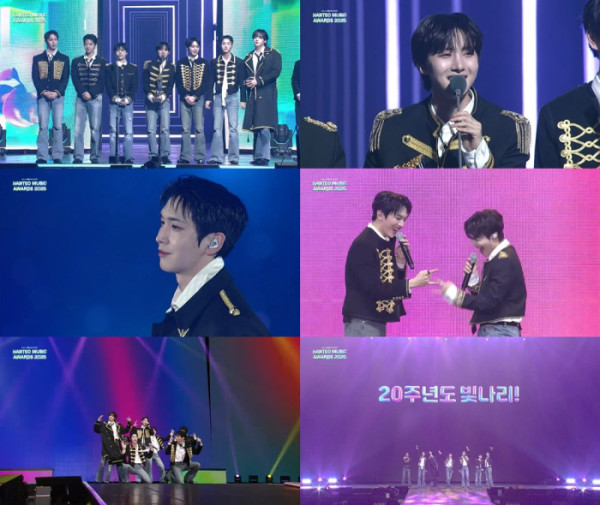 ▲'한터뮤직어워즈 2025' 펜타곤(사진 = 틱톡 생중계 영상 캡처)